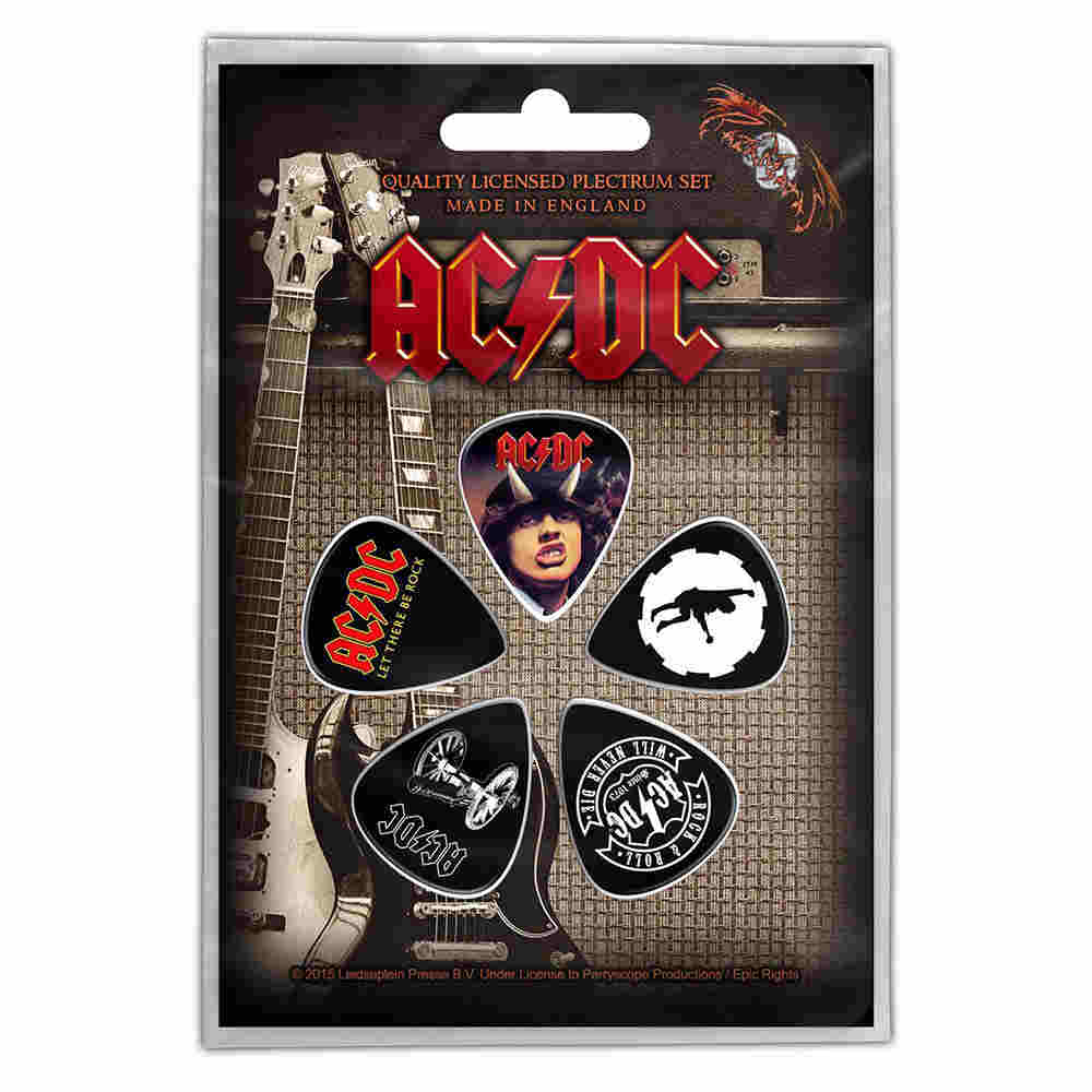 AC/DC - Highway / For Those / Let There Plectrum - Set of 5 - Multicolours